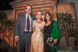 Geoff Elliott and Julia Rodriguez-Elliott (Co-Producing Artistic Directors of A Noise Within) honored Teacher of the Year Mary Lang at the Dinner on Stage on March 16, 2016. Photo by Barnet Photography.