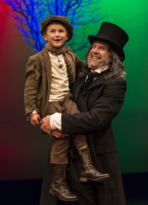 Damaso Rodriguez (Tiny Tim) and Geoff Elliott (Scrooge) in ANW's A Christmas Carol 2012.